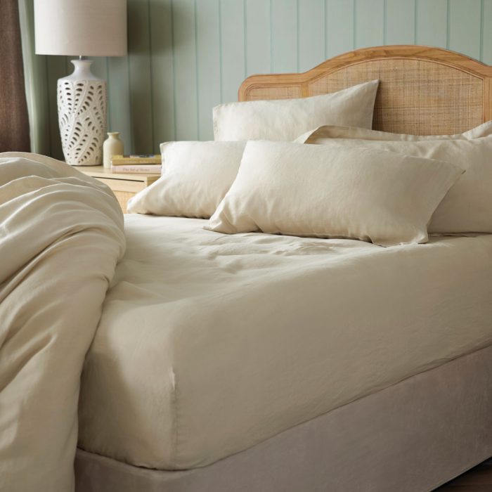 Pure linen fitted sheet